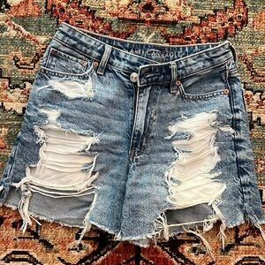 American Eagle women’s denim shorts, distressed, size 2